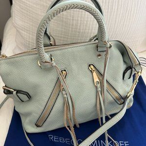 Rebecca Minkoff Moto Satchel Tote / Light Blue